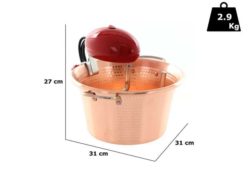 Chaudron électrique en cuivre martelé pour polenta Macom Polentino base plate 4W
