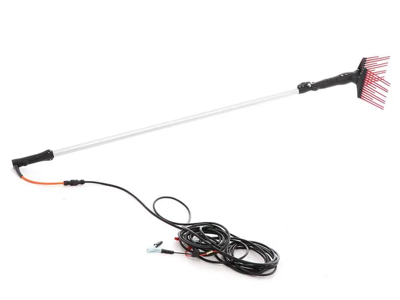 Castellari Olivance EP S L V2 - Peigne vibreur électrique à batterie de type automobile avec câble inclus - Perche télescopique en aluminium 220/300 cm