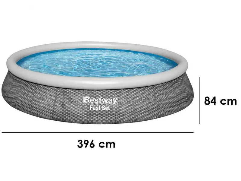Bestway FAST Set 57376 - Ø396x84 cm - Piscine gonflable + Pompe de filtration 29 W