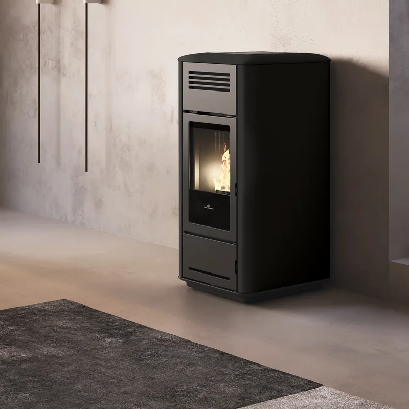 Edilkamin Milla H 15 Evo poêle à granulés hydro acier noir brillant