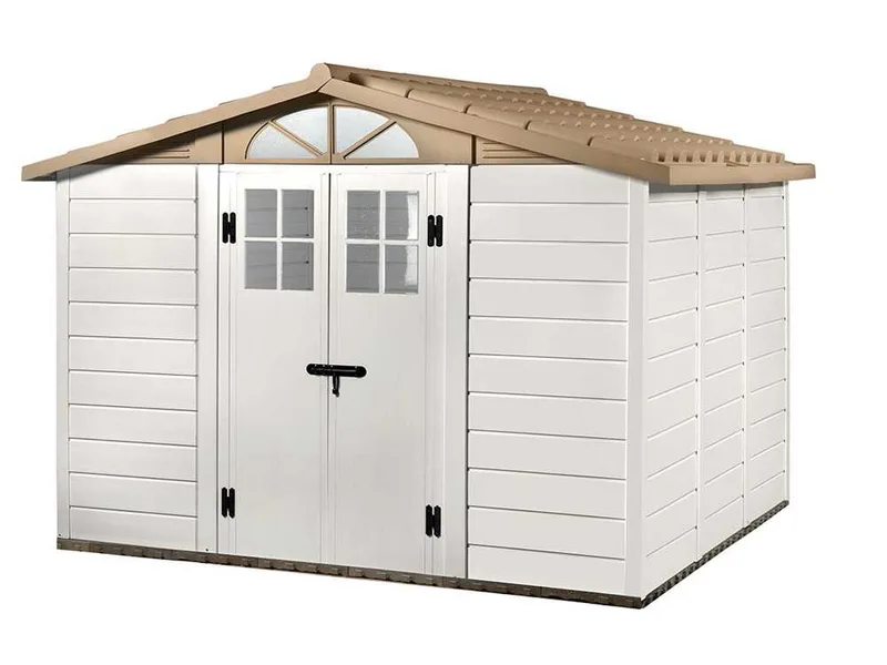 Garofalo Tuscany Evo 280 - Abri de jardin - Avec fenêtres et porte à double battant - 282,5 x 242,5 x 225 cm