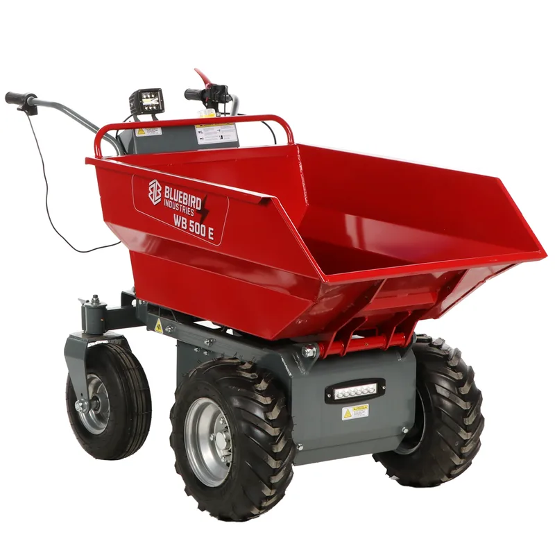Blue Bird WB 500E - Brouette motorisée sur batterie - 48 V 32 Ah - Benne dumper