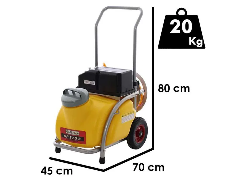 GeoTech SP 320 E - Pompe de pulvérisation électrique à batterie sur chariot - 30 L