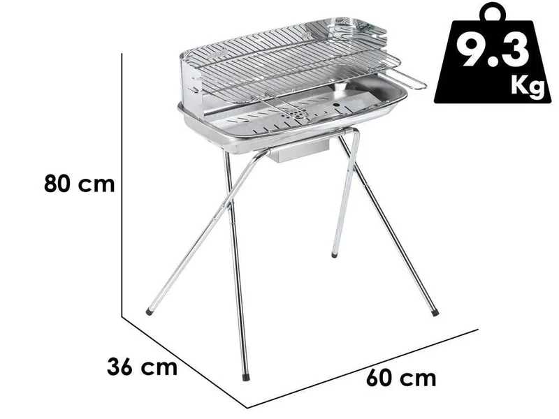 Ompagrill 60-40/XC Inox - Barbecue à charbon