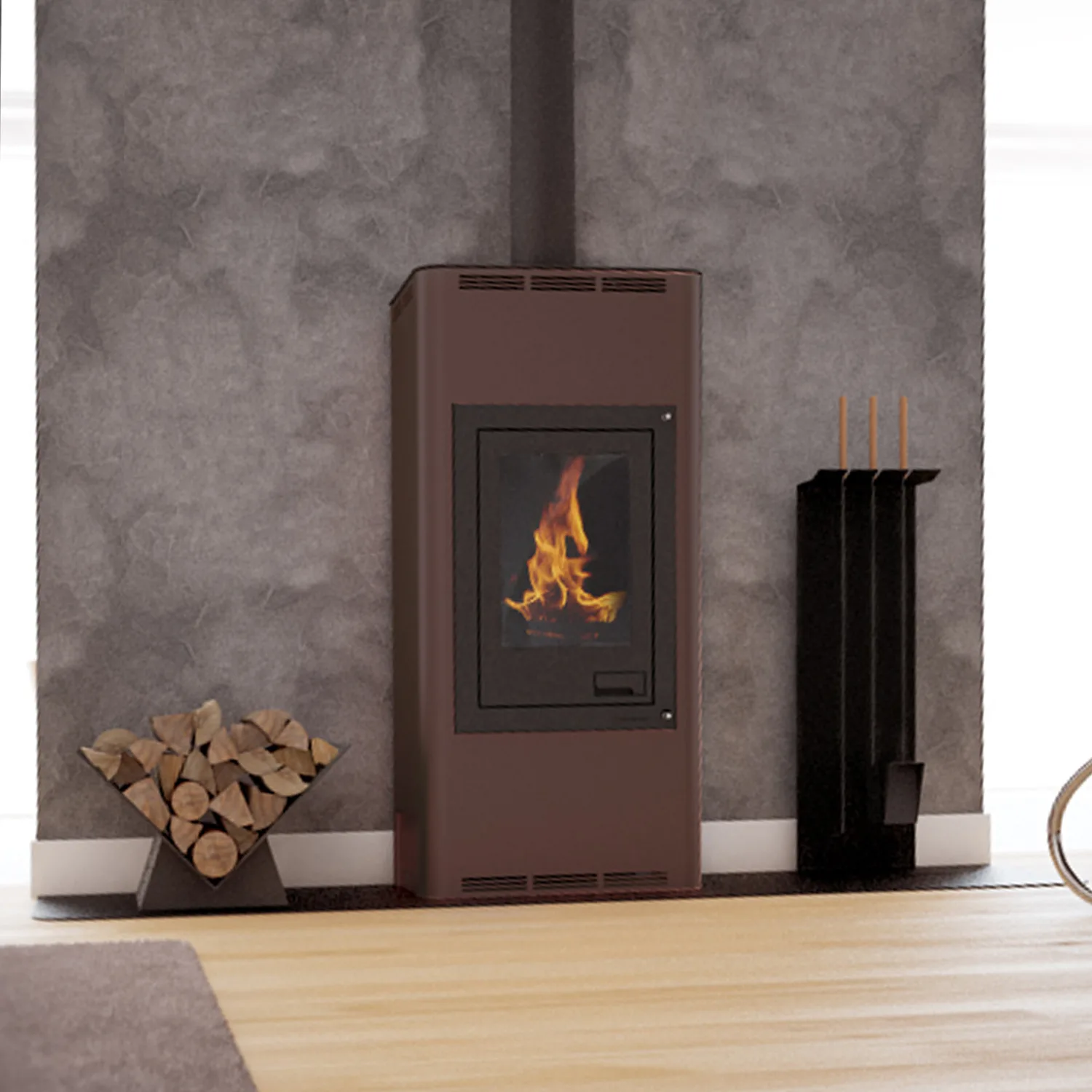 Aquaflam 12 Basic Poêle à bois avec échangeur thermique Marron