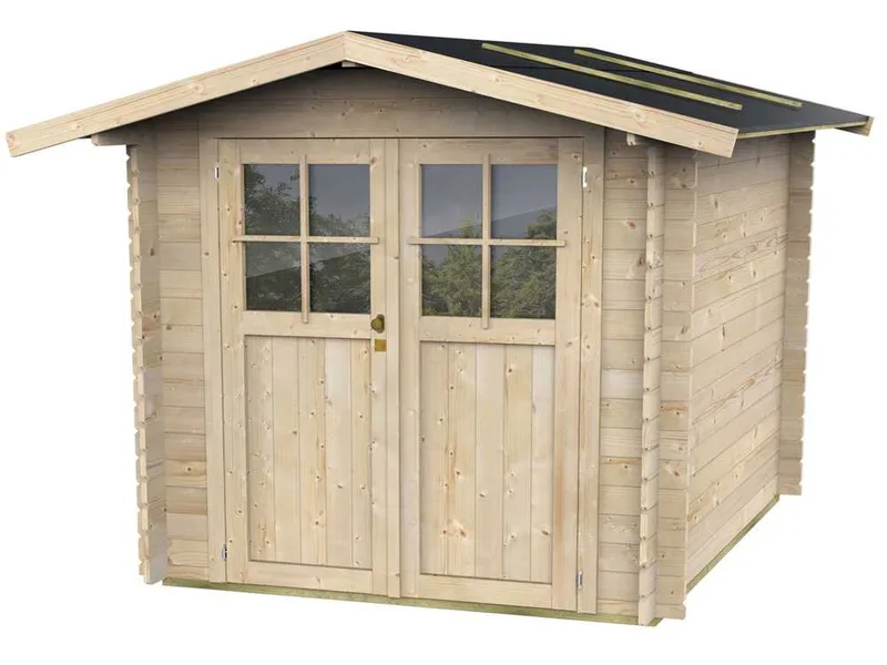 Alce Opera 215x180 - Abri de jardin à bois - Avec fenêtres et porte à double battant - 215x180x207 cm
