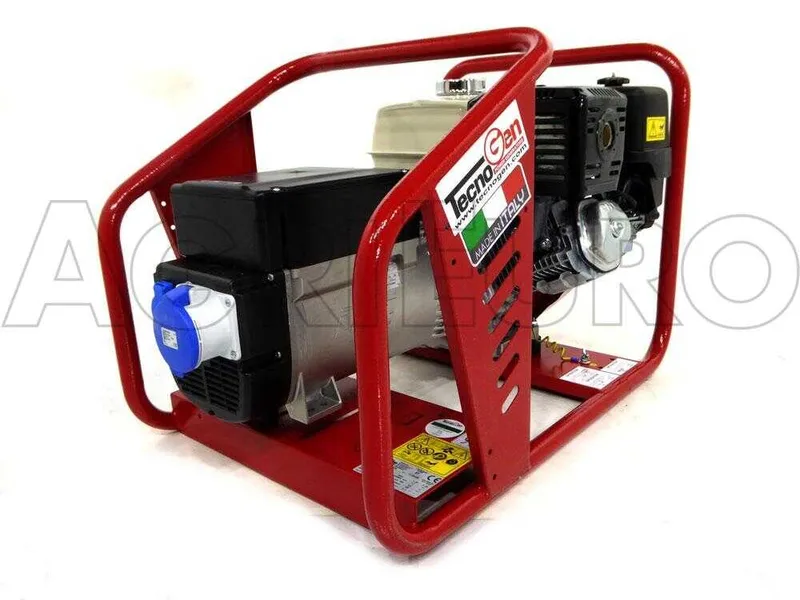 TecnoGen H8000 AVR - Groupe électrogène 5.3 KW monophasé - Honda GX 390 - alternateur italien