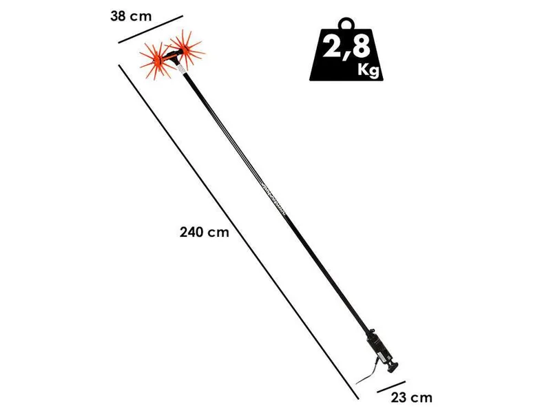 Ripartrak Mark II X.4 FX - Peigne vibreur électrique - Perche en carbone 2,4 m