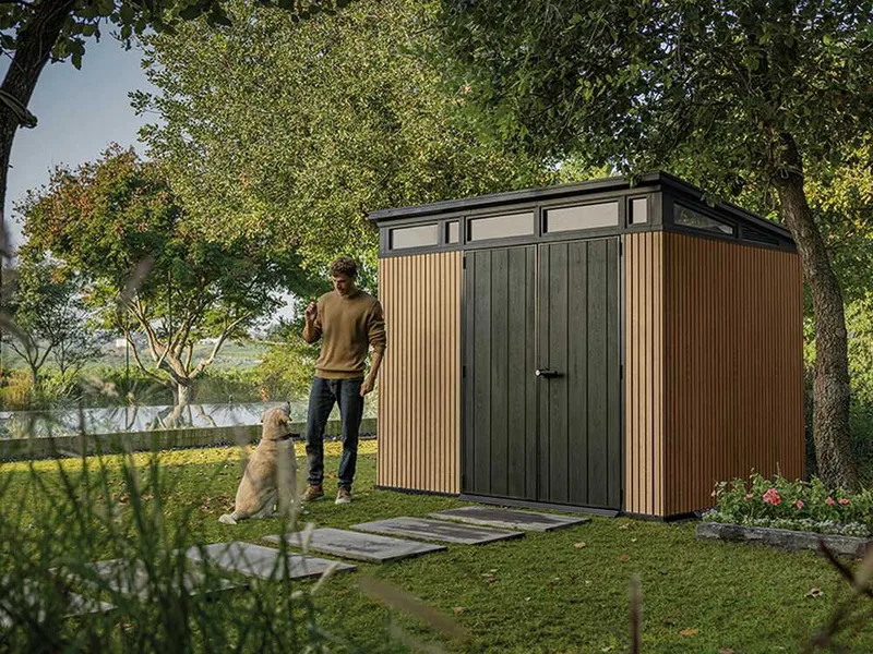 Keter Signature Venetian 9x7 - Abri de jardin - Avec porte à double battant - 277x218x226 cm