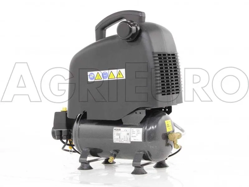 Nuair OM200/6 Sil Tech - Compresseur d'air électrique portatif monophasé silencieux, oil-less - Moteur 1 CV - 6 L