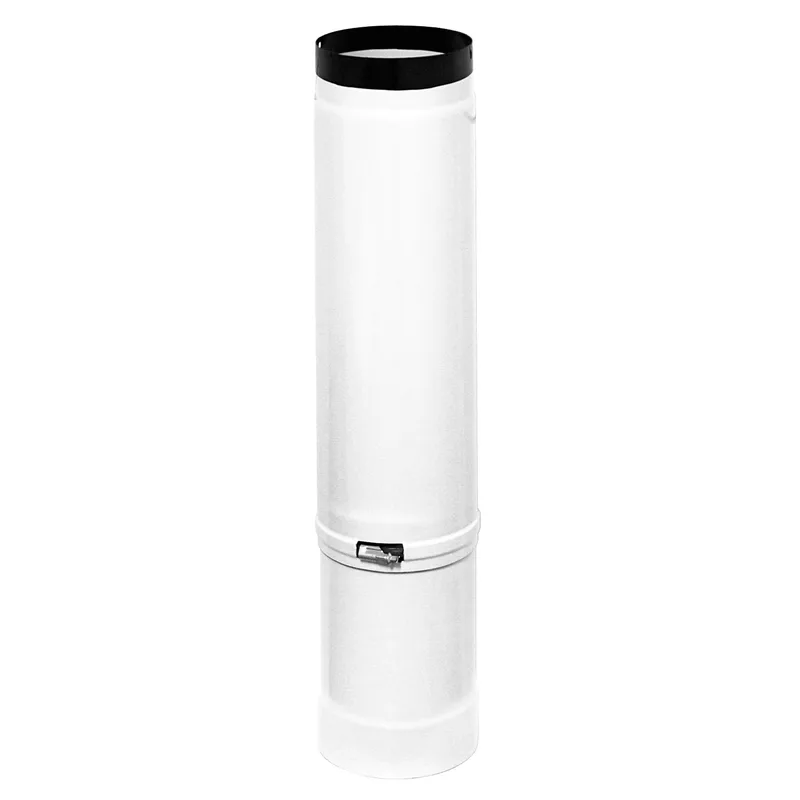 Raik Tuyau de Fumée / Tuyau de Poêle Émaillé 120mm - Longueur 500mm Tuyau Télescopique Blanc