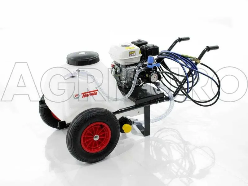 Groupe motopompe de pulvérisation Comet MC 25 - Honda GP 160 et chariot avec cuve 80 L
