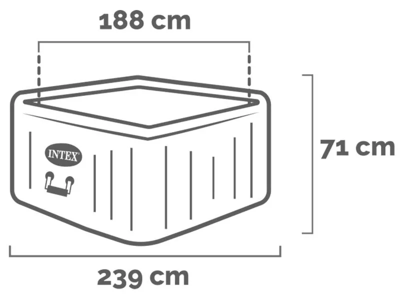 Intex carrée Chevron Deluxe 28472EX - Ø193x71 cm - Spa gonflable à hydromassage