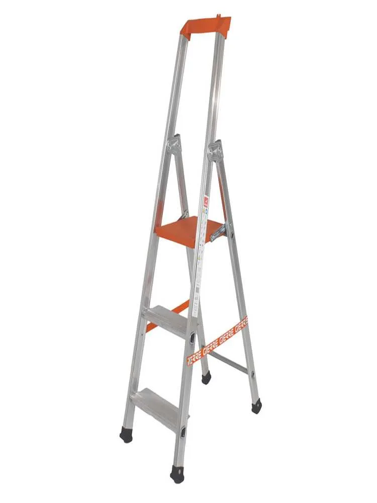 Gierre Stabila AL700DS - 3 marches, 1,23 m - Échelle en aluminium avec tréteau