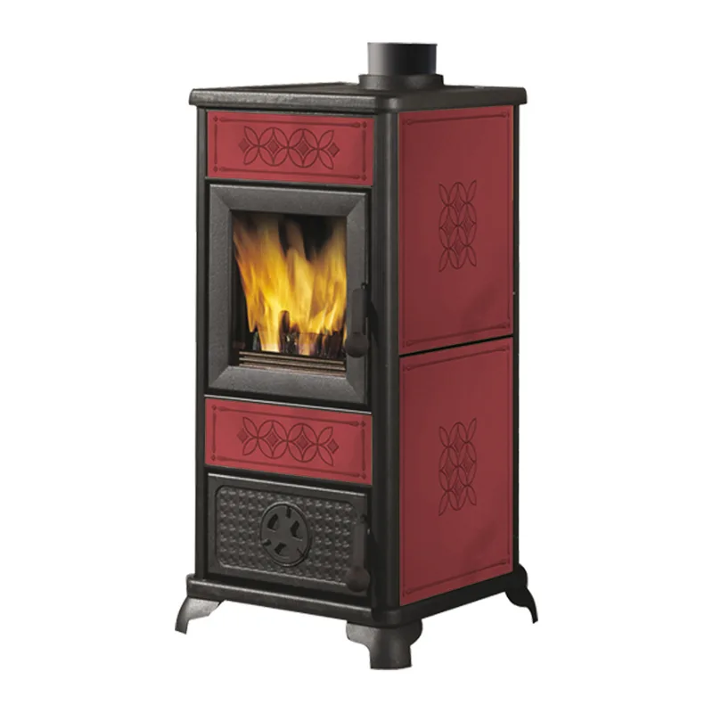 EK63 Decor Evo Poêle à bois céramique bordeaux