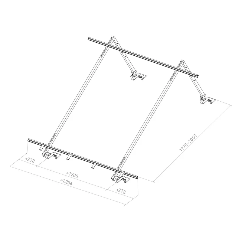 Sunex Kit de montage sur toit pour toit incliné de 10 à 25 degrés pour 2 capteurs solaires plats AMP 2.0