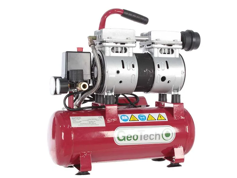GeoTech S-AC-9-8-07 - Compresseur électrique silencieux compact portatif - Moteur 0.7 CV - 8 bars