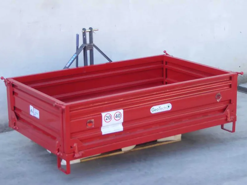 Benne 3 points pour tracteur GeoTech TRP 180 - Basculante - 3 ridelles amovibles
