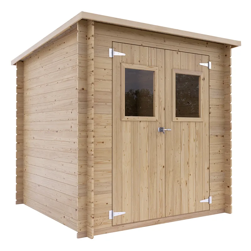 Alce Vibo 198 x 198 cm – Abri de jardin en bois - Avec fenêtres frontales – 198 x 198 x 195 cm
