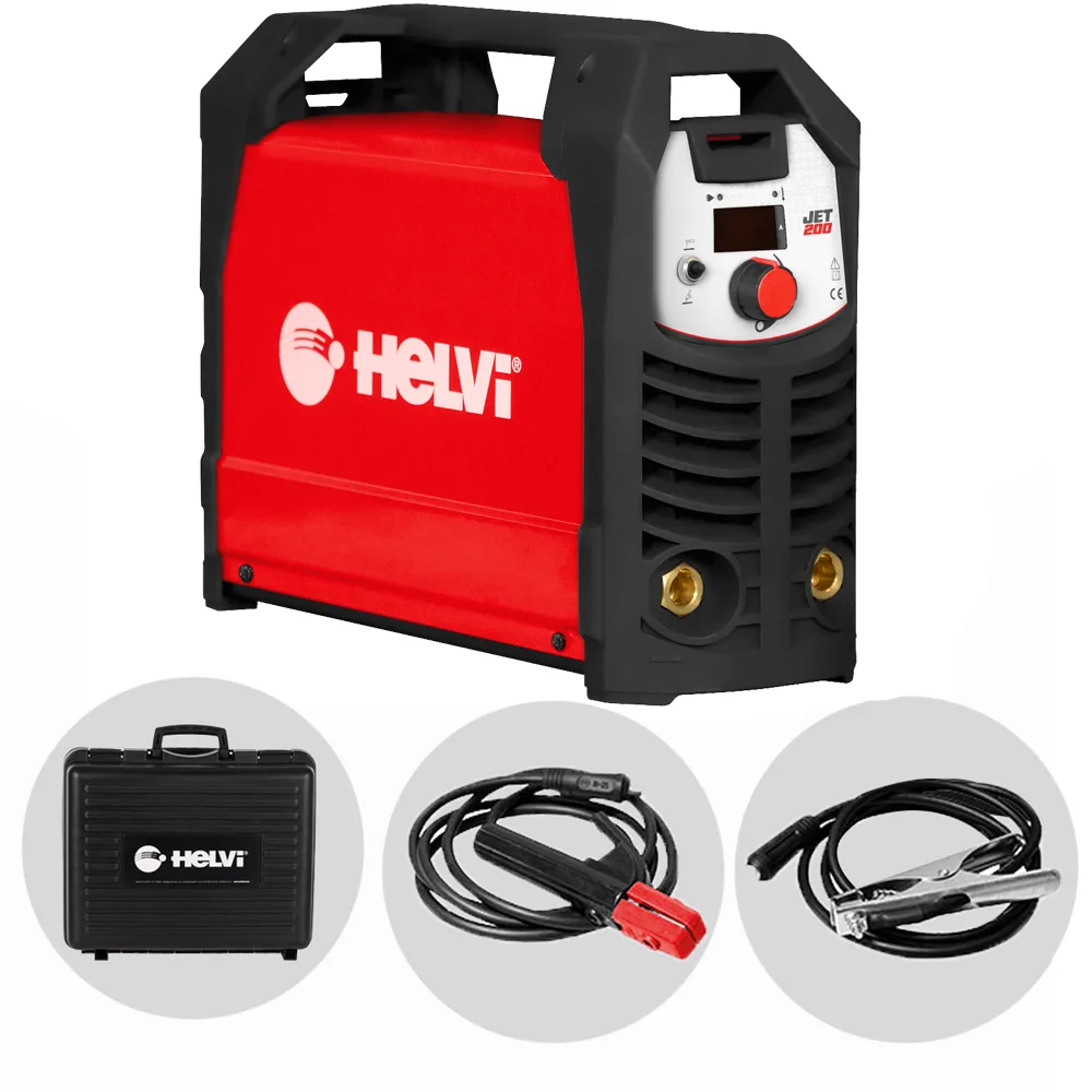 Helvi Jet 200 - Poste à souder inverter (mma/tig lift), mallette antichoc, courant continu (cc)