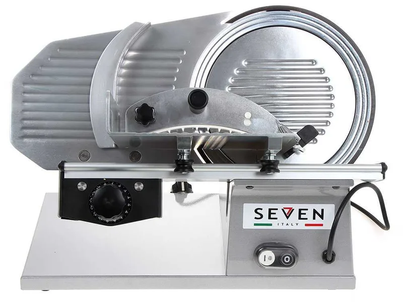 Seven Italy PS 250 PRO Silver - Trancheuse avec lame de 250 mm - affûteur compris - 180 Watts