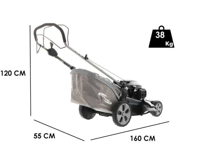 Tondeuse à gazon thermique autotractée CastelGarden XS 55 HV - 4 en 1 - Coupe de 53 cm - Moteur Honda GCVx 200