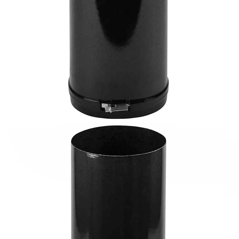 Tube de raccordement / Tuyau de poêle émaillé 120 mm - Longueur 500 mm Tube télescopique Noir