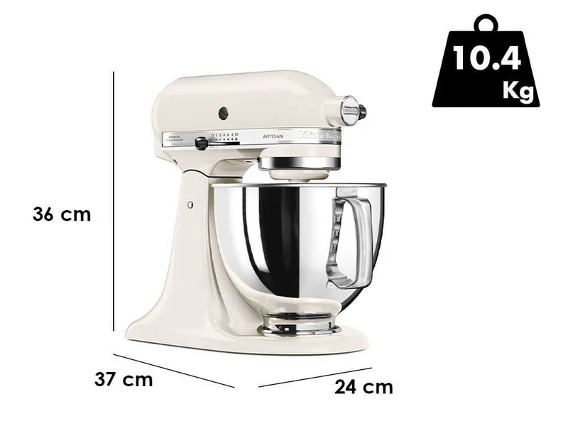 KitchenAid Artisan 5KSM125-EMH Milkshake - Batteur mélangeur planétaire avec tête relevable