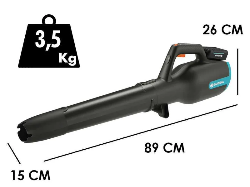 Gardena PowerJet 18V P4A - Souffleur de feuilles à batterie 18 V 2,5 Ah