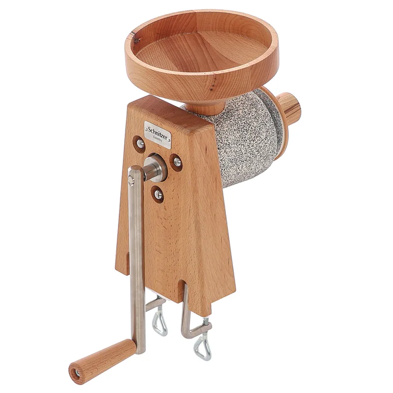 Schnitzer Country - Moulin à céréales manuel - Trémie en bois