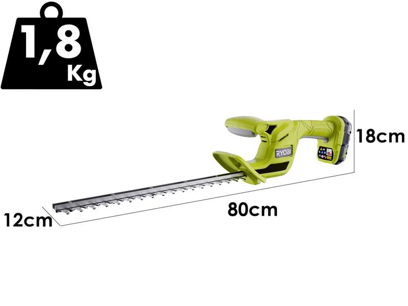 Ryobi RY18HT40B-0 - Taille-haie à batterie avec lame de 40 cm - 18 V/4 Ah