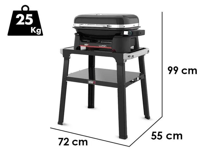 Weber Lumin avec support 1501652 - Barbecue électrique portable