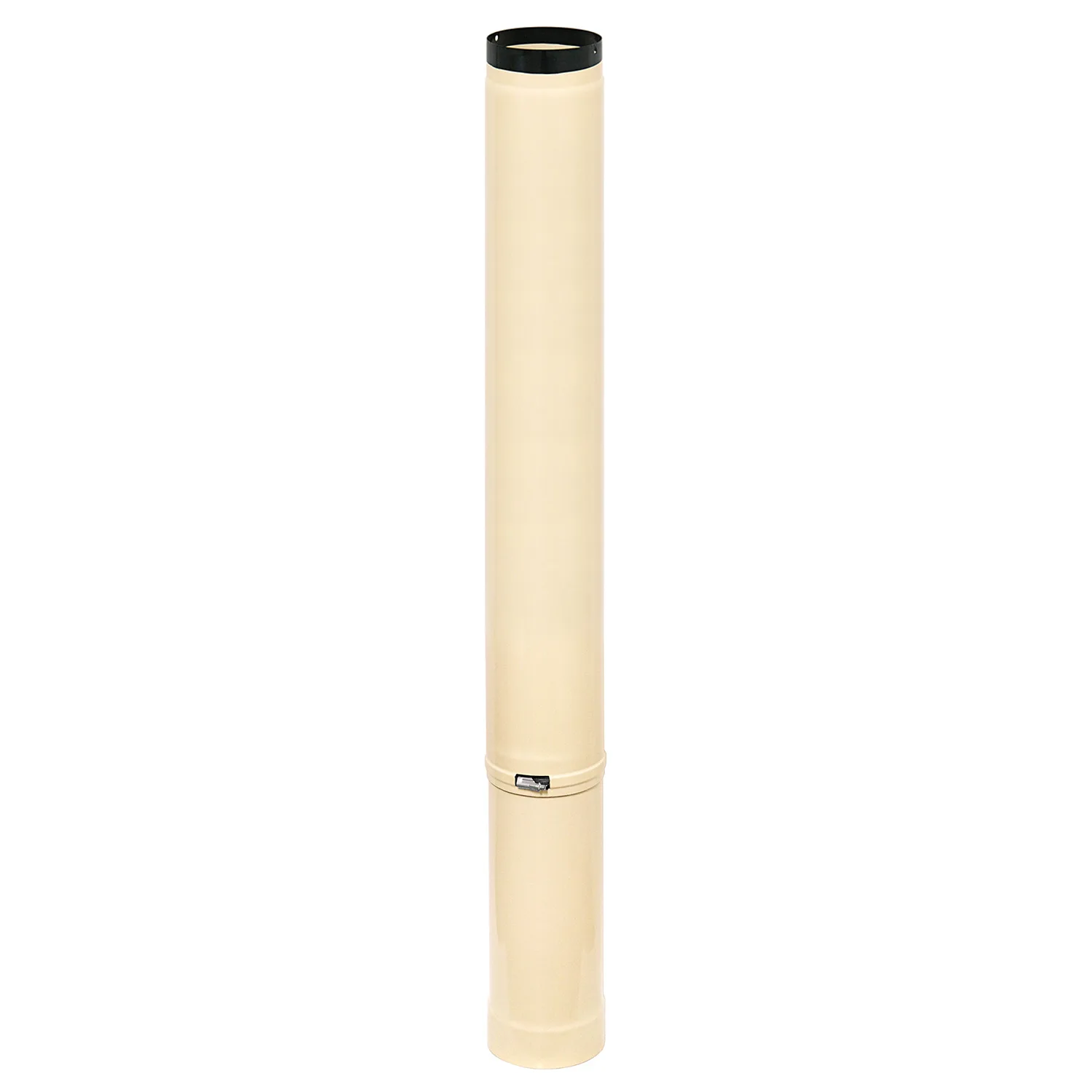 Raik Tuyau de Fumée / Tuyau de Poêle Émaillé 120mm - Longueur 1000mm Tube Télescopique Ivoire