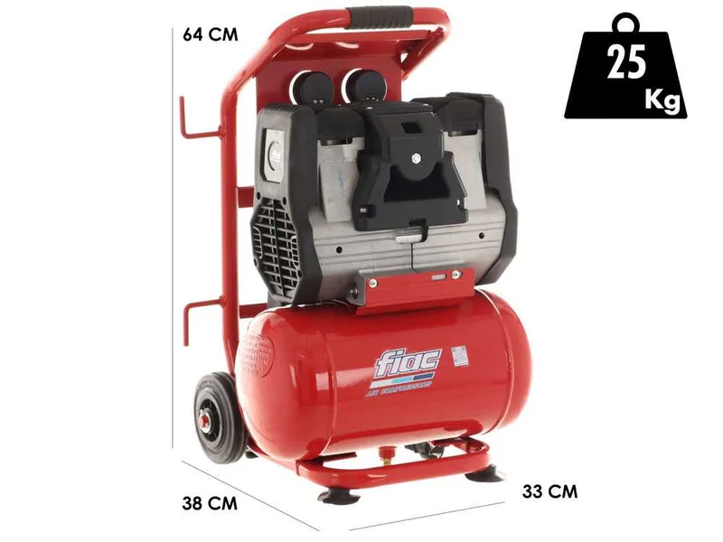 Fiac Magnum XS88 - Compresseur d'air électrique silencieux, oil-less - Moteur 0.75 CV - 10 lt