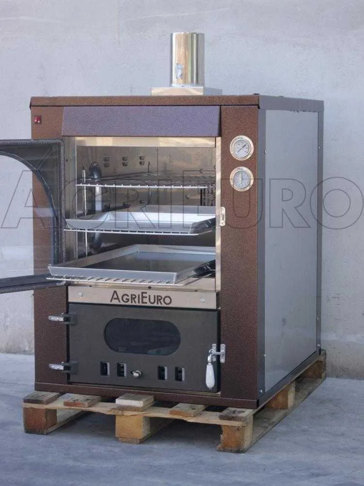 AgriEuro Magnus 80 Deluxe INC - Four à bois en acier encastrable - Cuivre émaillé - Inox