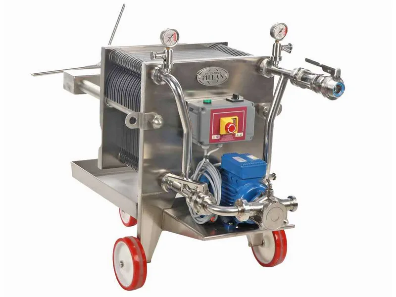 Enotecnica Pillan FC42 - Filtre à vin professionnel de 20 cartons 40x40 cm - Châssis et pompe INOX