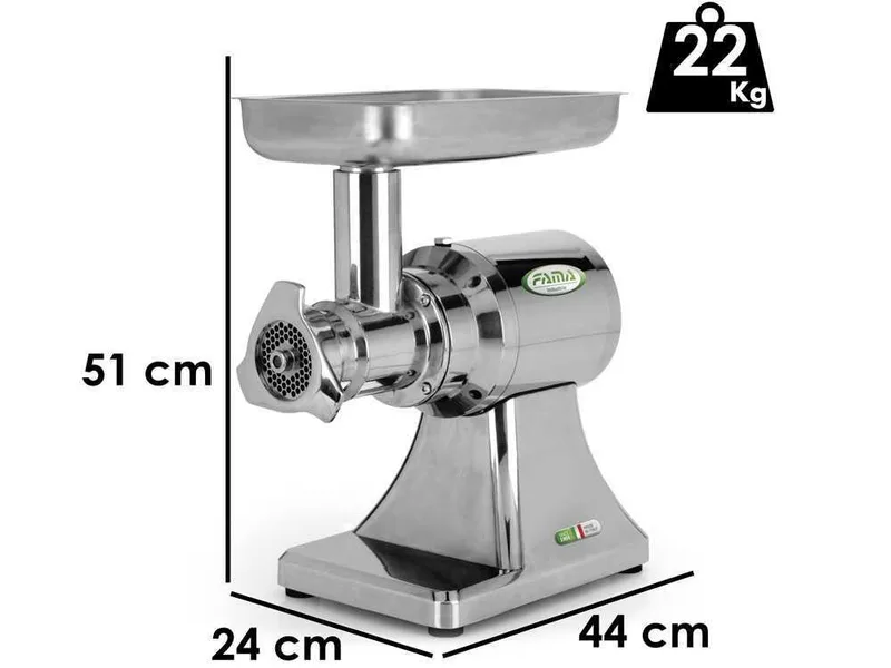 Fama TS22 - Hachoir à viande électrique - Groupe de hachage en acier inox - 400V