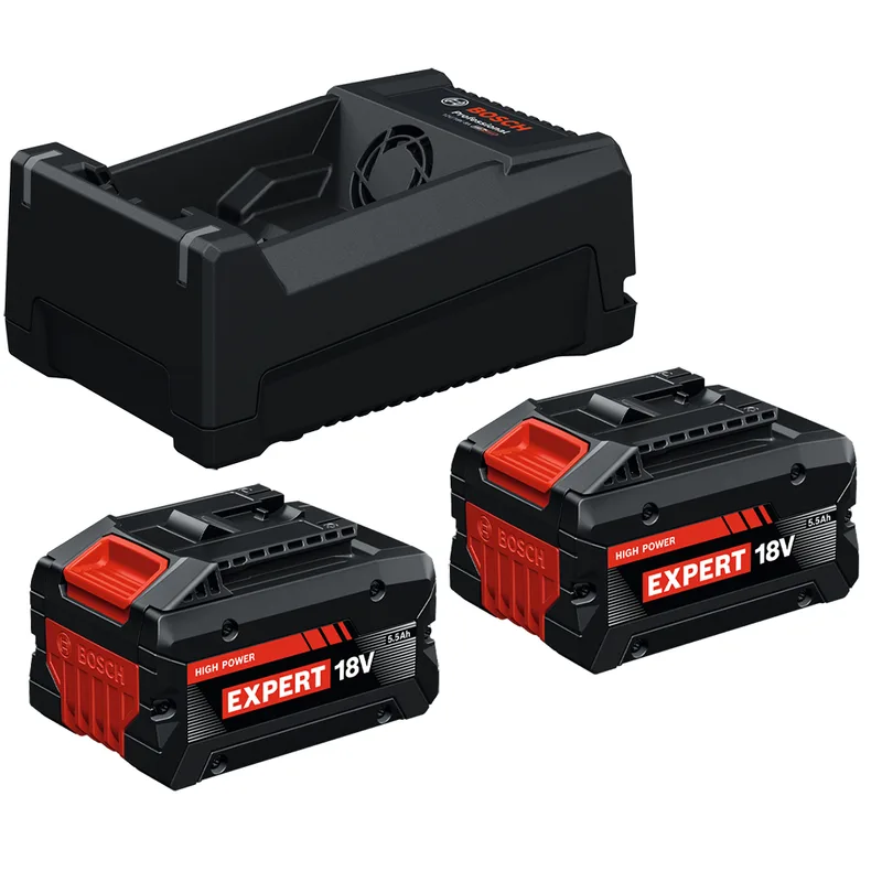Kit de démarrage Bosch pour gamme Blue Professional - 2 batteries 18 V/5,5 Ah + Chargeur