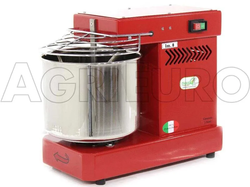 Pétrin à spirale professionnel Famag IM 8 avec capacité de pétrissage de 8 KG - Rouge