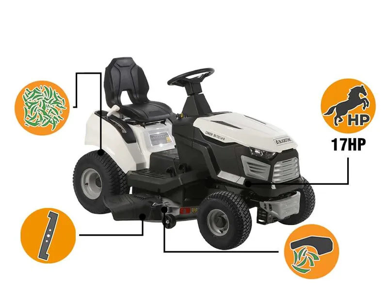 BlackStone CONDOR 98-170 LM-H - Tracteur tondeuse avec transmission hydrostatique - Éjection latérale - Mulching