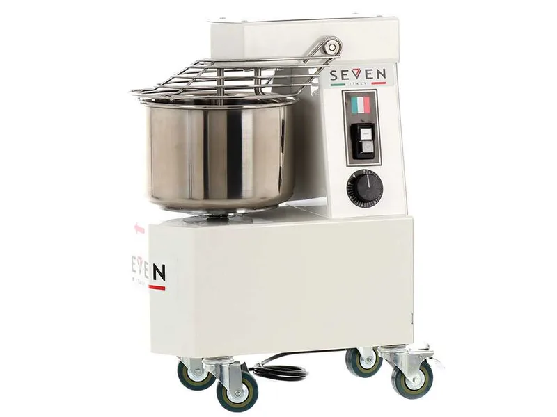 Pétrin à spirale professionnel Seven Italy GH 10 - 230 V - Avec roues et Minuterie