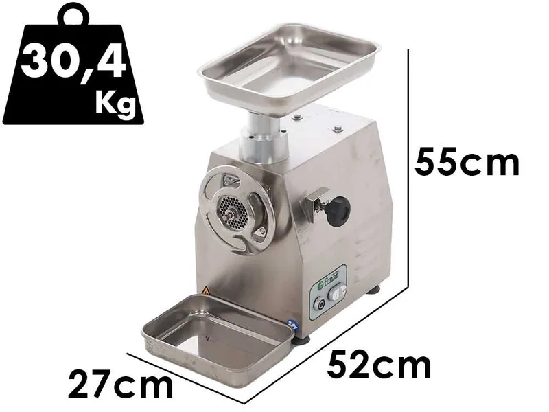 Fimar 22RS - Hachoir à viande électrique - 230 V - 1,5 CV - Groupe de hachage en INOX - Avec inverseur de marche