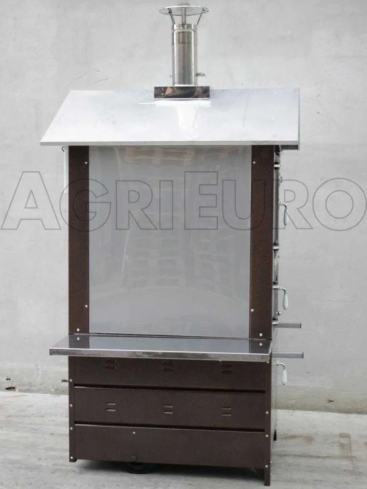 AgriEuro Magnus 80 Deluxe EXT - Four à bois en acier d'extérieur - Cuivre émaillé - Inox