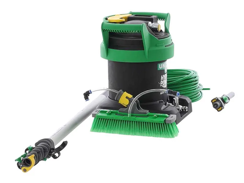 Unger Hydropower Ultra S - Kit de nettoyage pour vitres et panneaux photovoltaïques - Perche télescopique en aluminium 134-450 cm