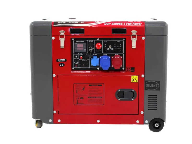 GeoTech Pro DGP8500SE-3 - Groupe électrogène 6.0 KW diesel Full-power insonorisé + ATS triphasé