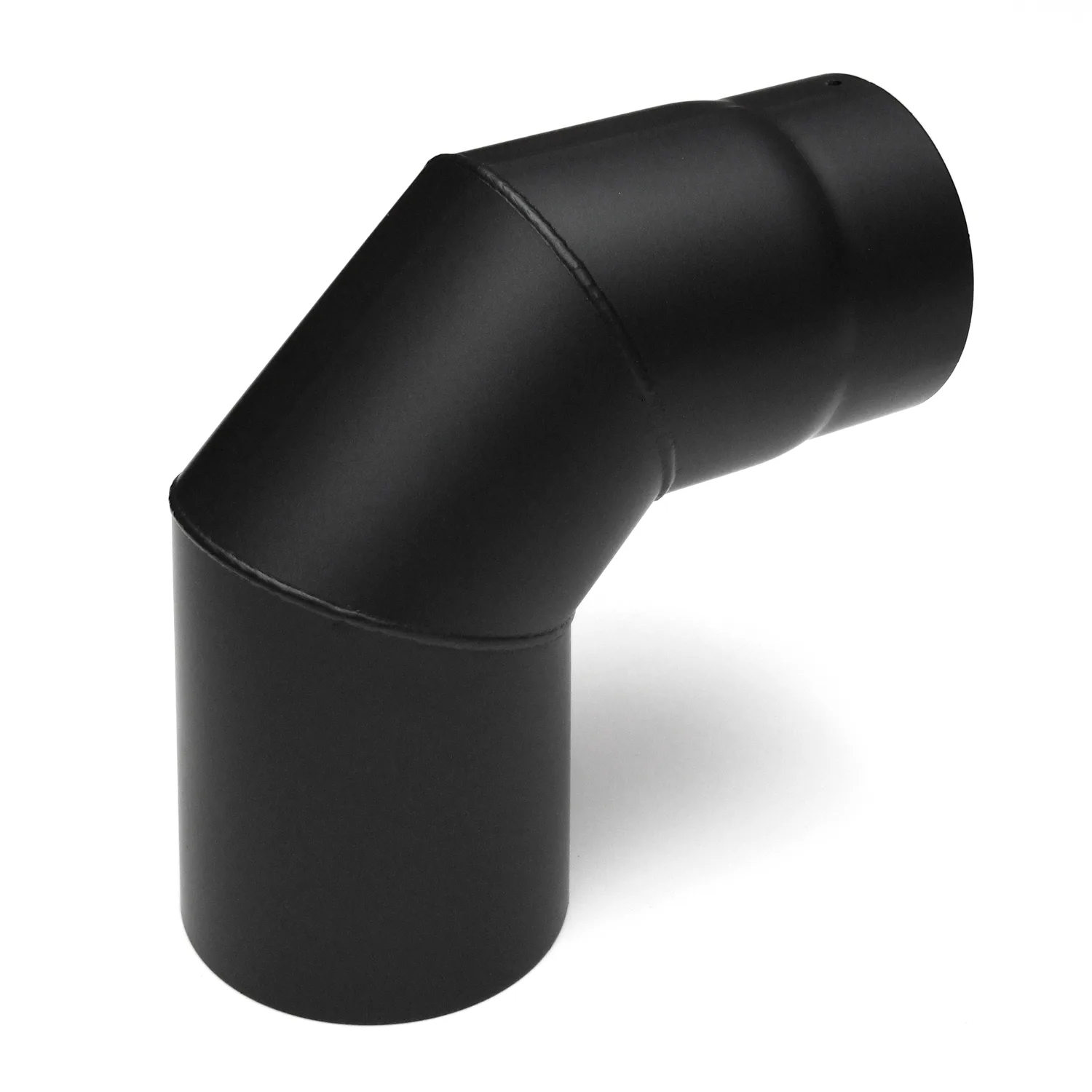 Raik Basic coude de tuyau de fumée 120mm noir 90° 3 pièces, sans porte pour tuyau de fumée / conduit de fumée