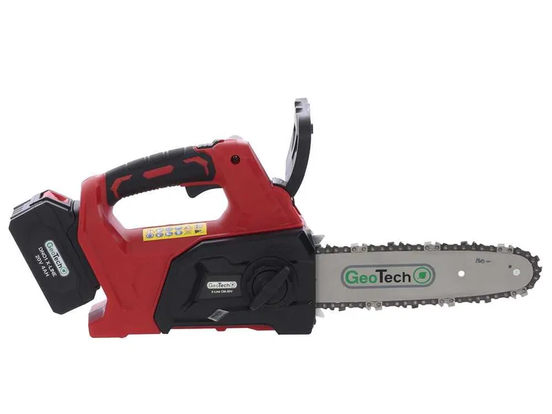 GeoTech X-Line CM-20V - Tronçonneuse d'élagage à batterie 20 V 5 Ah - Guide de 25 cm