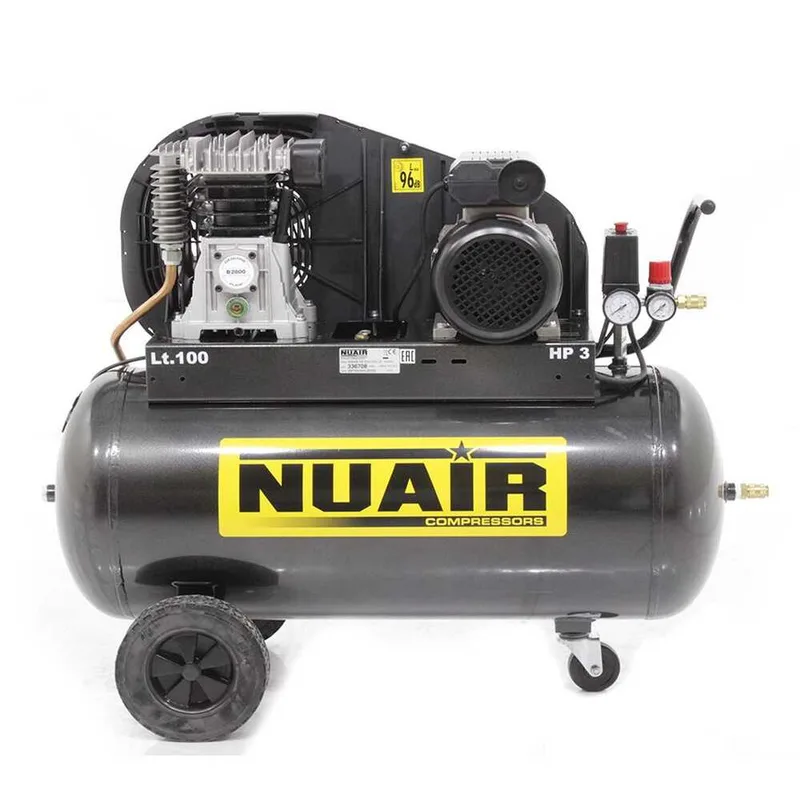 Nuair B2800B/100 CM3 - Compresseur d'air électrique monophasé à courroie - Moteur 3 CV - 100 L