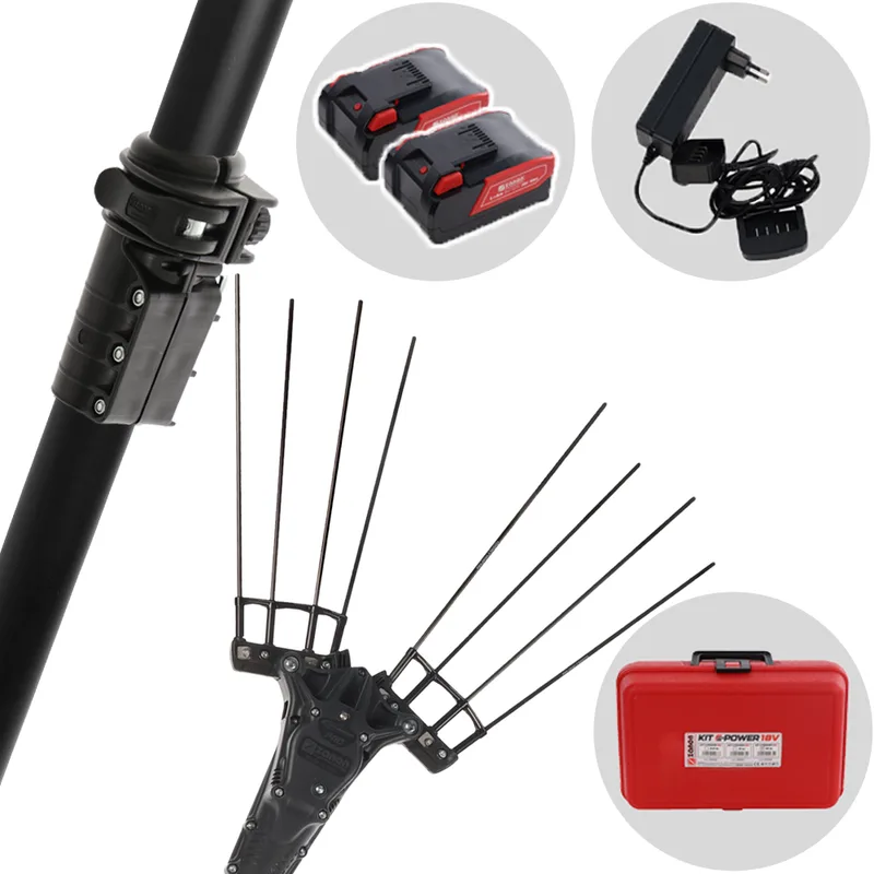 Zanon Karbonium X PRO AL-300 - Peigne vibreur électrique à batterie 2x 18V 10Ah - Perche télescopique 220/350 cm