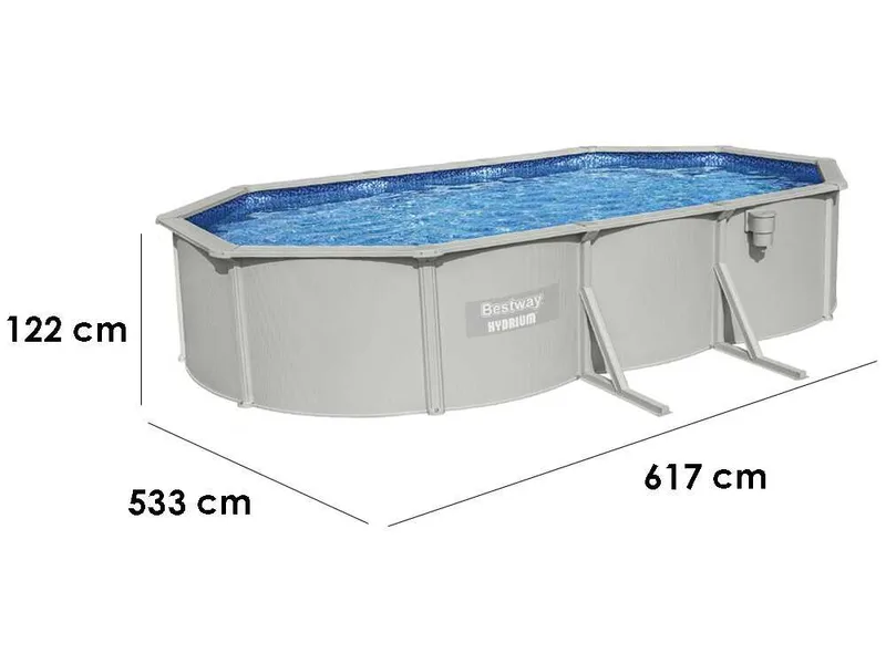 Bestway Hydrium 56369 - 610 x 366 x 122 cm - Piscine ovale pour 11-15 personnes